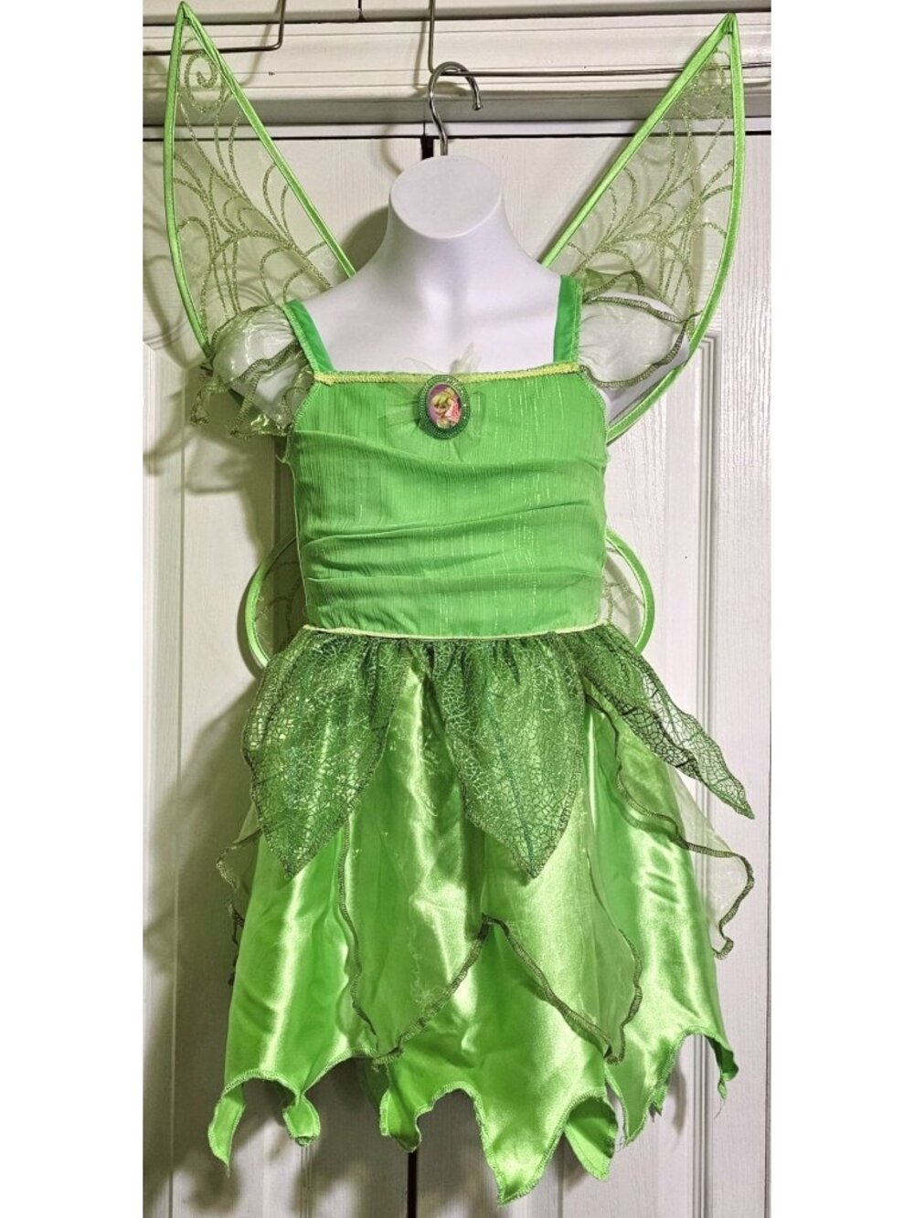 Tinker Bell Costume Girls 7-8 Disney The Fairy Rescue Disney Green Dress Wings